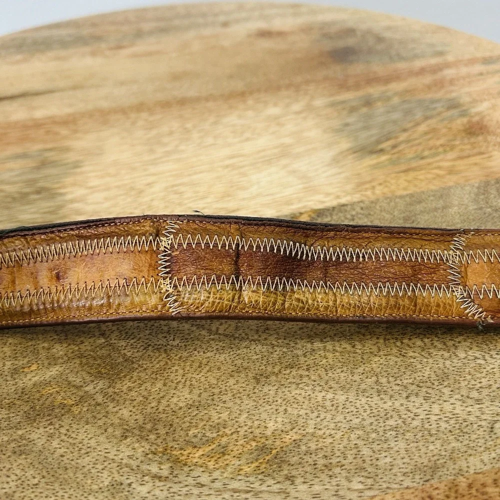 Vintage 1980's Ostrich Ranger Leather Belt 38